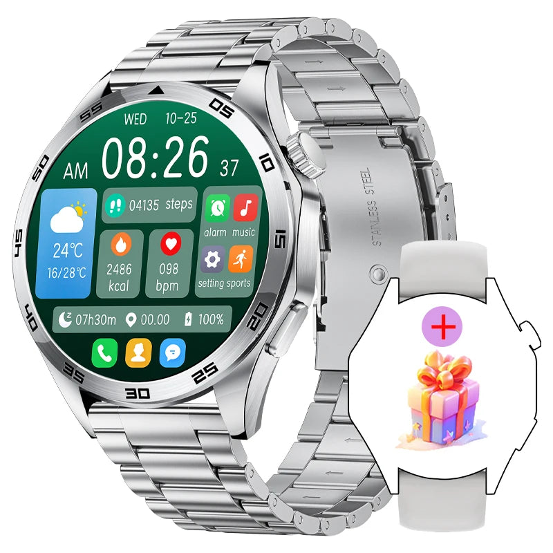 LIGE GT4 Pro Men's Smartwatch – ECG, Heart Rate, Bluetooth Call, Sports & Fitness Tracker for Android & iOS