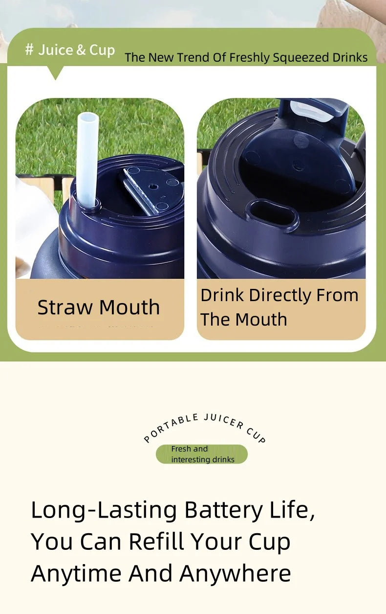 Portable USB Electric Juicer – Rechargeable Fruit Blender for Home & Outdoor Use