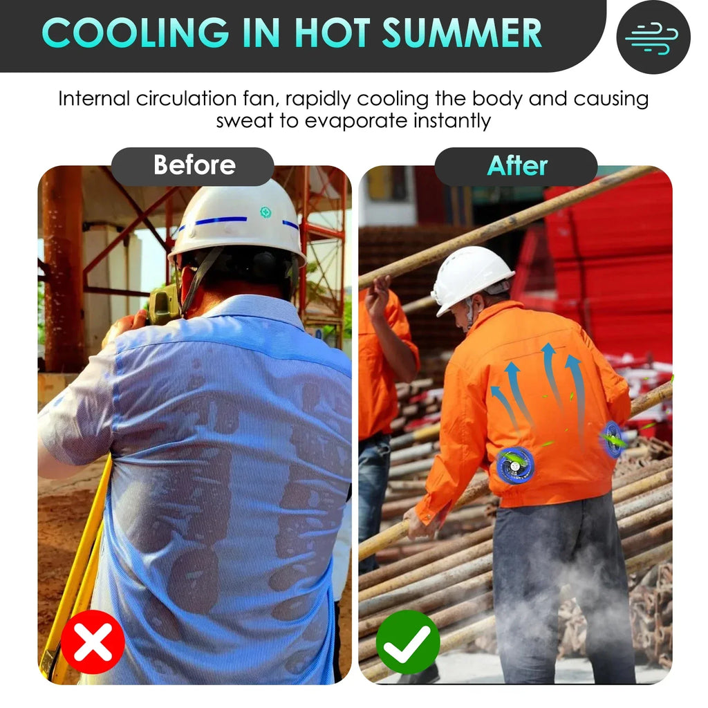 Wearable Cooling Fan for Air Conditioner Vest – Portable Cooling for Hot Work & Outdoor Use