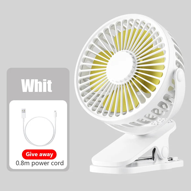 Portable Mini USB Clip Fan – Quiet Desktop Electric Air Cooler for Students & Dormitory Use
