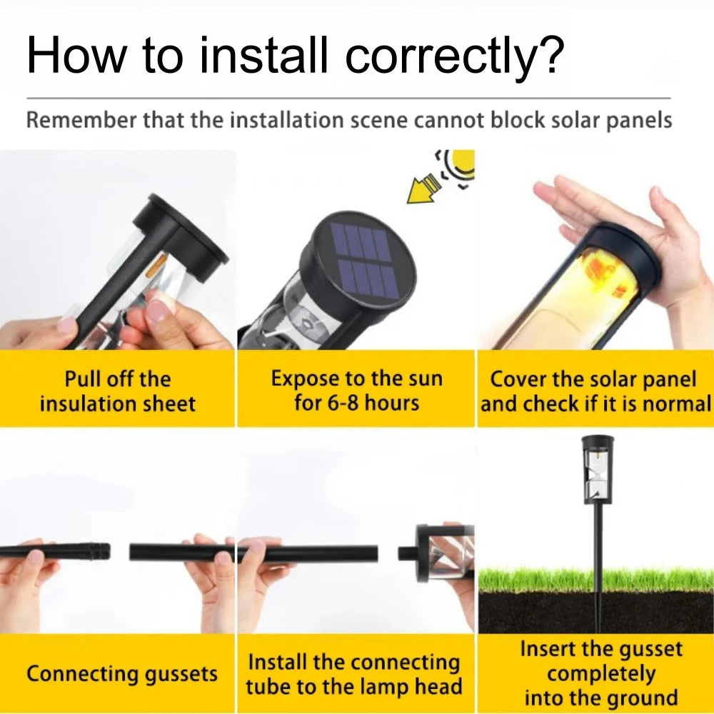 Bright Solar Hourglass LED Pathway Lights – Outdoor Solar Garden Lights for Yard & Landscape Decoration