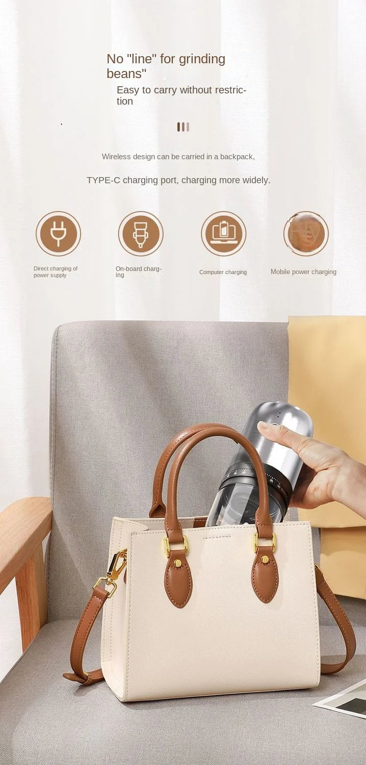 Portable Electric Coffee Grinder – USB Rechargeable, Adjustable Grind for Home & Travel