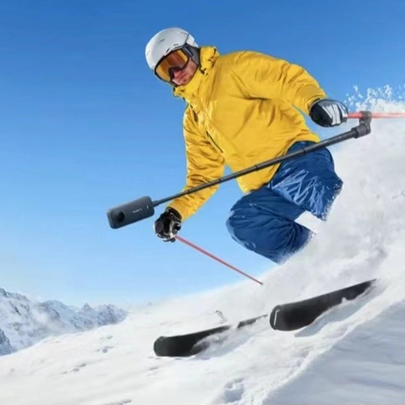 Ski Pole Mount Selfie Stick – Skiing Double Board Pole for Insta360 ONE X4/X3/X2, GO 3, ONE RS/ONE