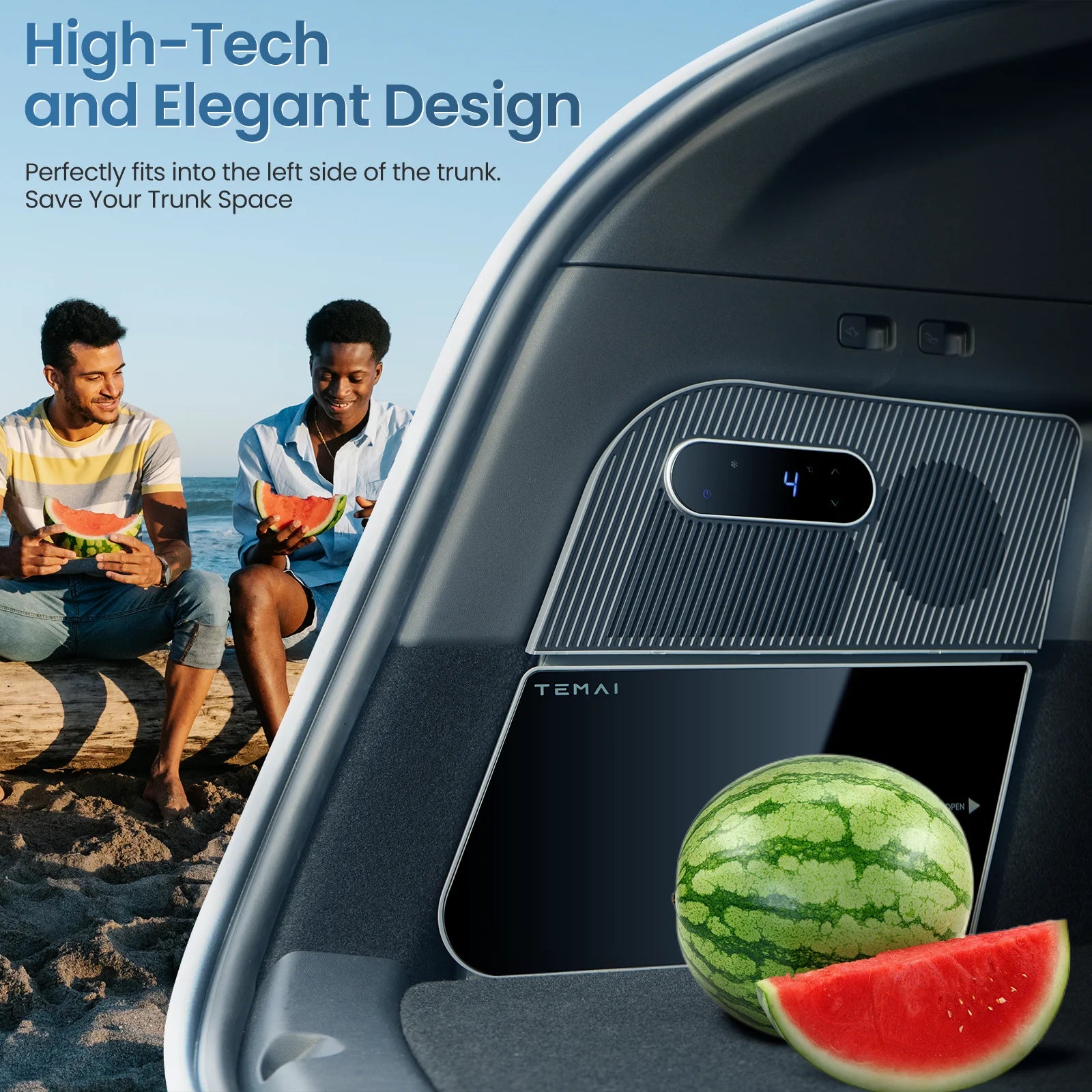 5L Smart Car Fridge for Tesla Model Y 5-Seater – Portable Compressor Cooling, 12V/24V