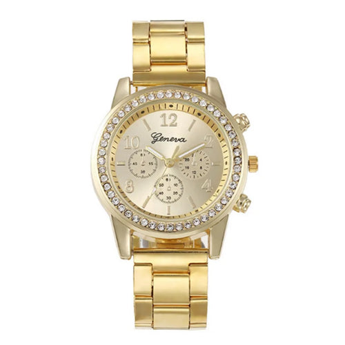 "Women's Luxury Rhinestone Watch & Bracelet Set – 5-Piece Elegant Quartz Wristwatch Gift Collection