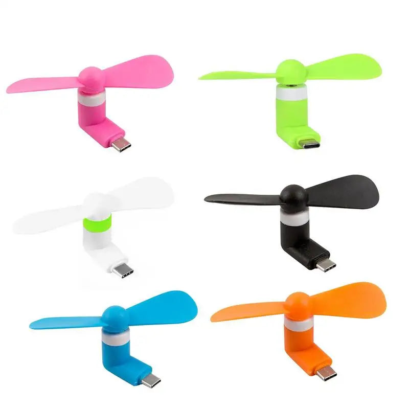 Type-C Portable Mini Phone Fan – USB Cooling MicroFan with Charging Treasure Compatibility