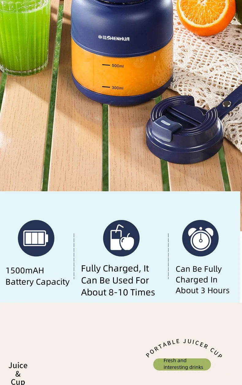 Portable USB Electric Juicer – Rechargeable Fruit Blender for Home & Outdoor Use