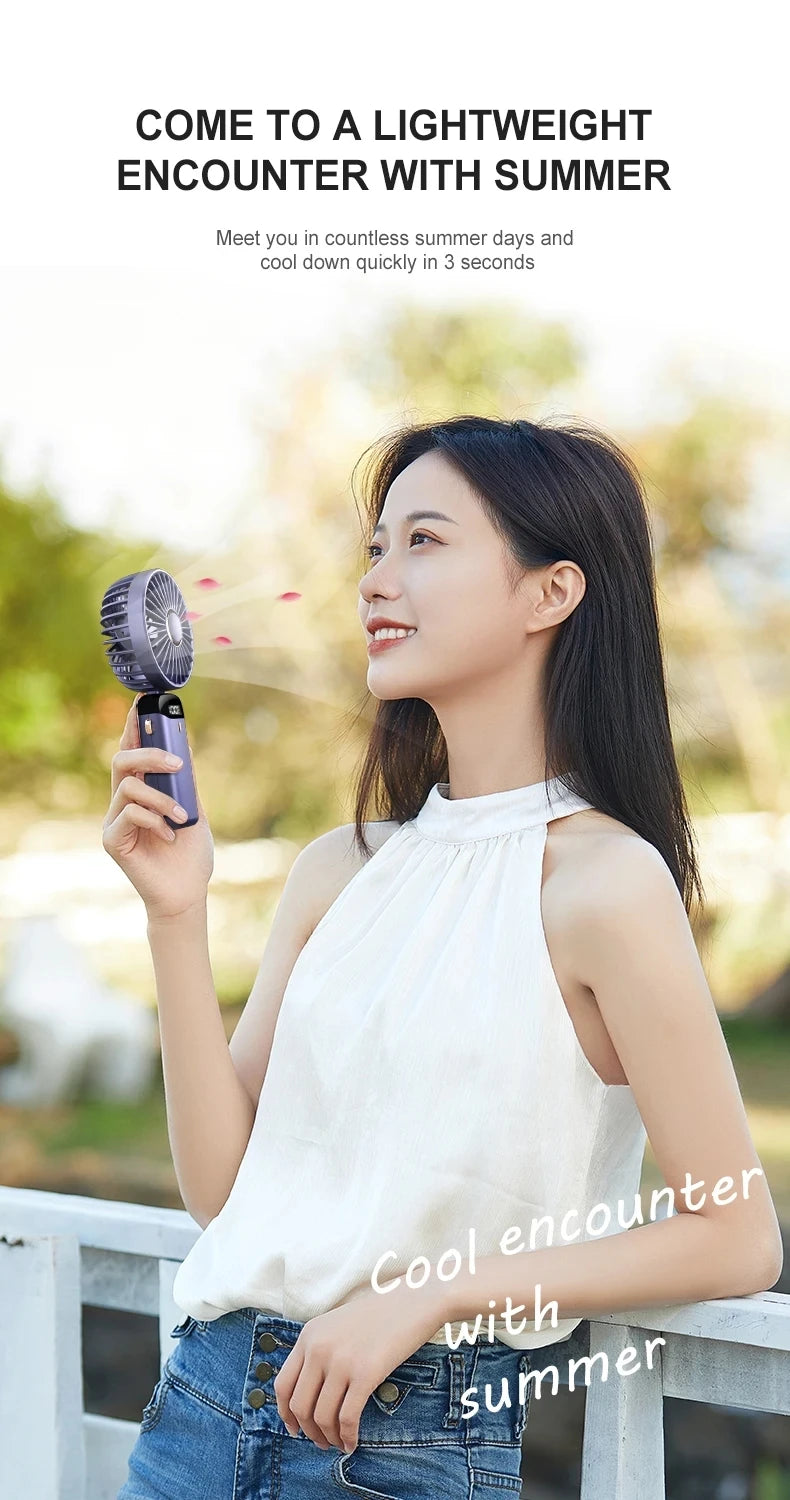 Mini USB Rechargeable Cooling Fan – Handheld & Desktop Personal Air Circulator