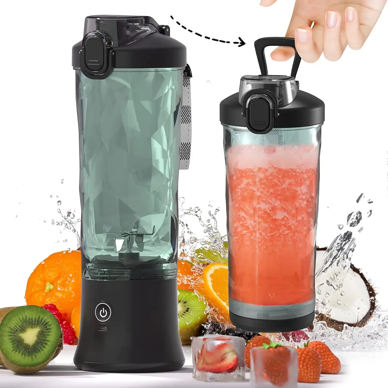 Portable USB Blender 600ML – 4000mAh Rechargeable Smoothie & Juice Maker