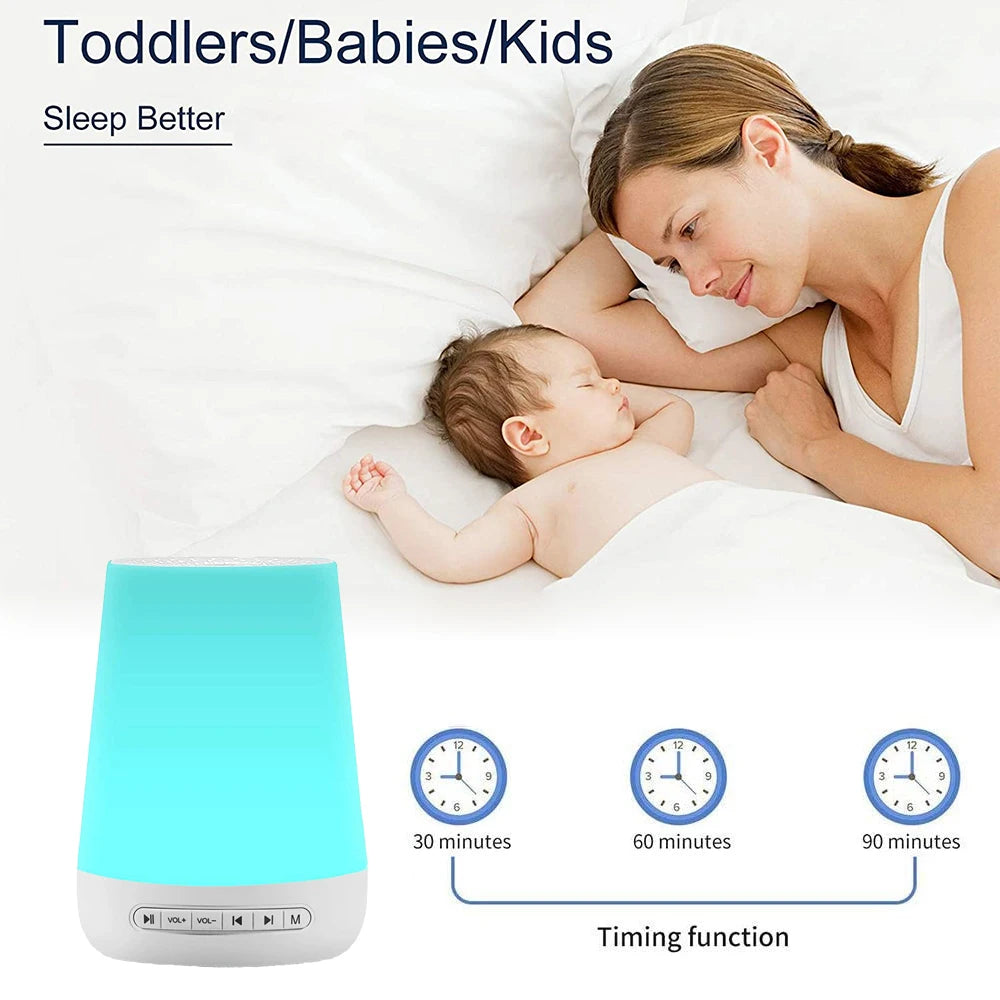 Smart Baby White Noise Machine – 34 Soothing Sounds, Night Light, Voice & App Control