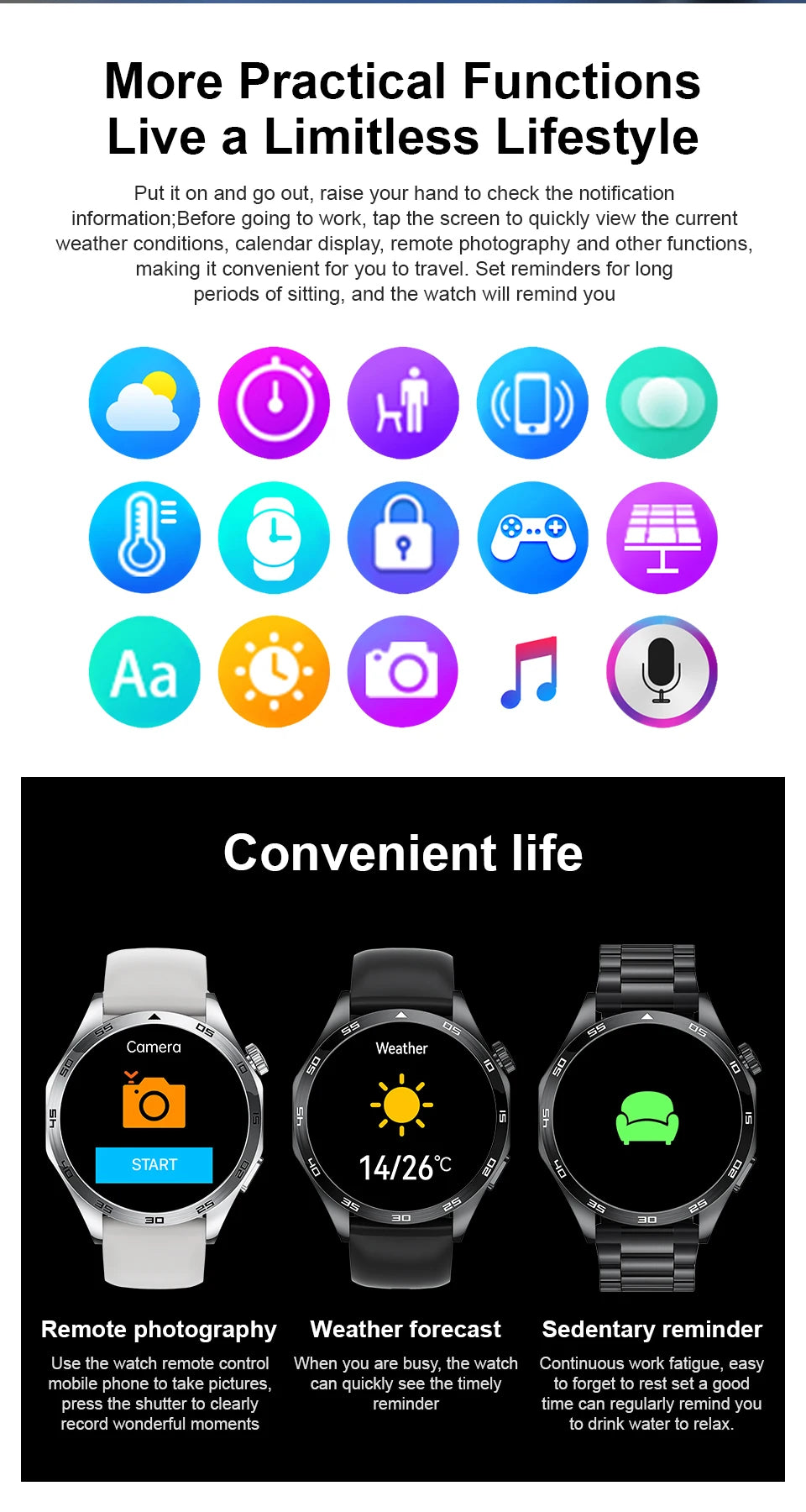LIGE GT4 Pro Men's Smartwatch – ECG, Heart Rate, Bluetooth Call, Sports & Fitness Tracker for Android & iOS