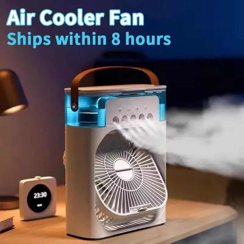 2025 3-in-1 Portable Air Cooler – Fan, Humidifier & LED Night Light