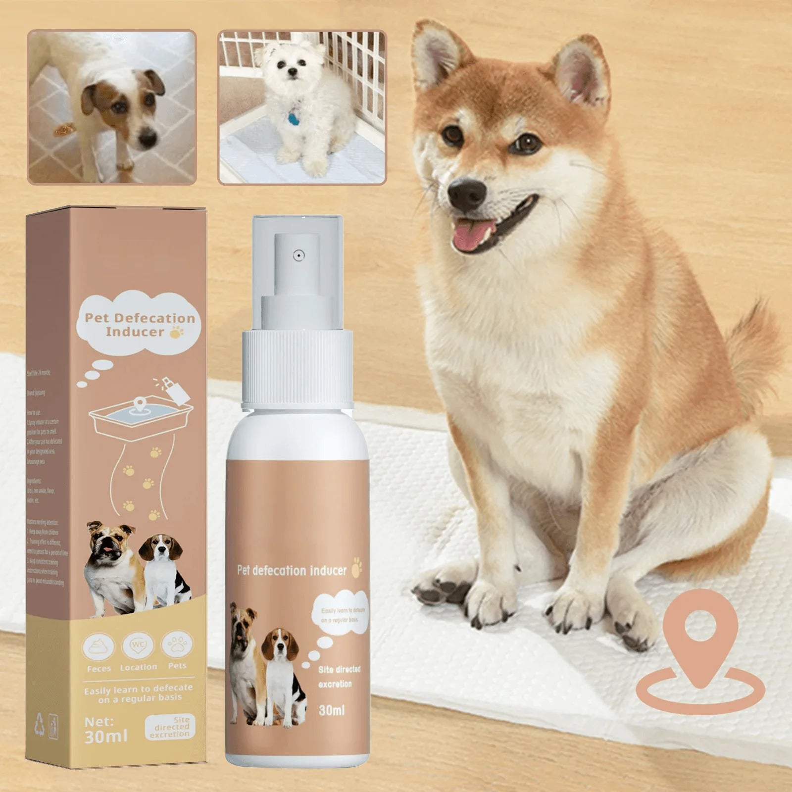 Pet Defecation Inducer Spray – Indoor/Outdoor Cat & Dog Toilet Training Aid
