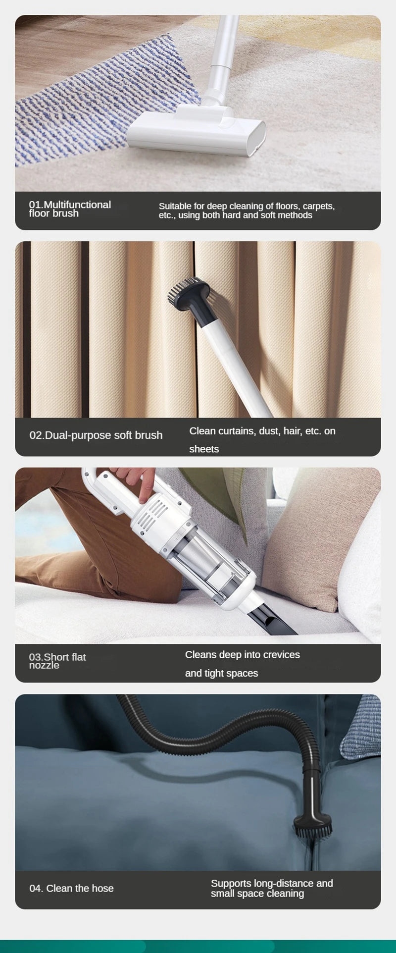 Powerful Wireless Car Vacuum – 6500Pa Handheld Cleaner