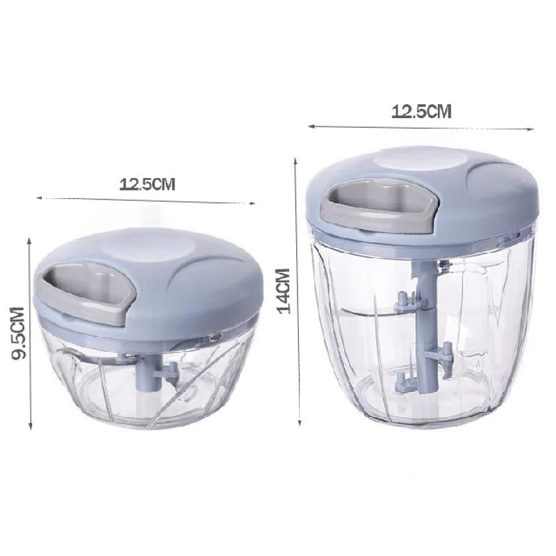 Manual Garlic Chopper & Vegetable Cutter – 200/500/900ML Hand-Pull Food Slicer & Crusher for Kitchen Use
