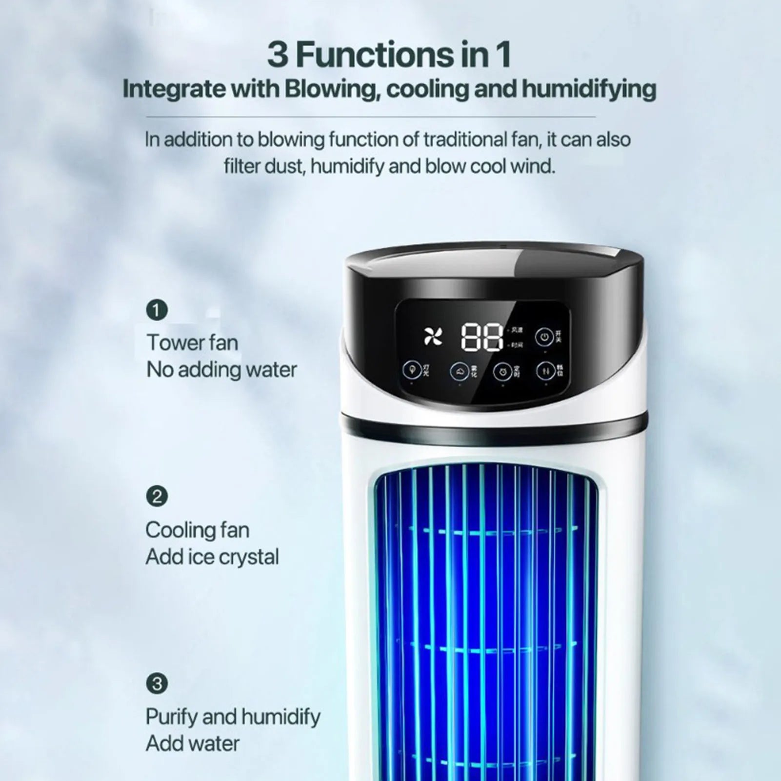 "Portable Air Cooler Fan – Water Cooling Mobile AC for Home & Office Use