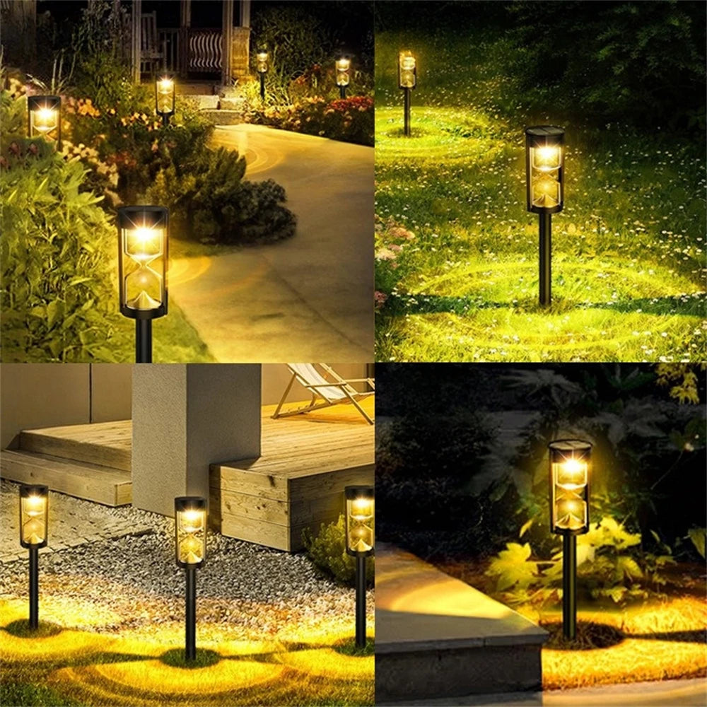 Bright Solar Hourglass LED Pathway Lights – Outdoor Solar Garden Lights for Yard & Landscape Decoration