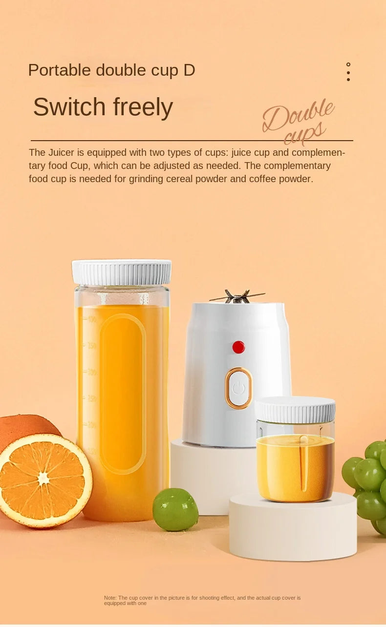 Portable  Blender For Kitchen And Home  Wireless Electric Fruit Juicer Machine Shakes and Smoothies Personal Travel Blender