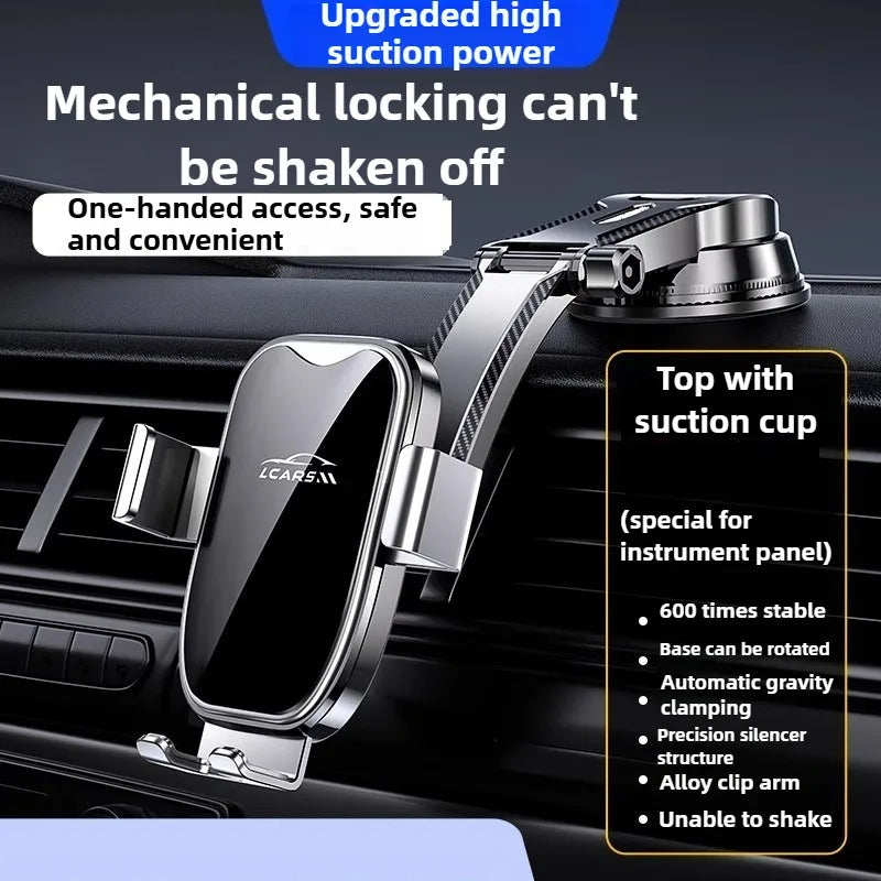 Adjustable Car Phone Holder – Universal Mount for Dashboard & Vent, Compatible with All Smartphones & Vehicle Models