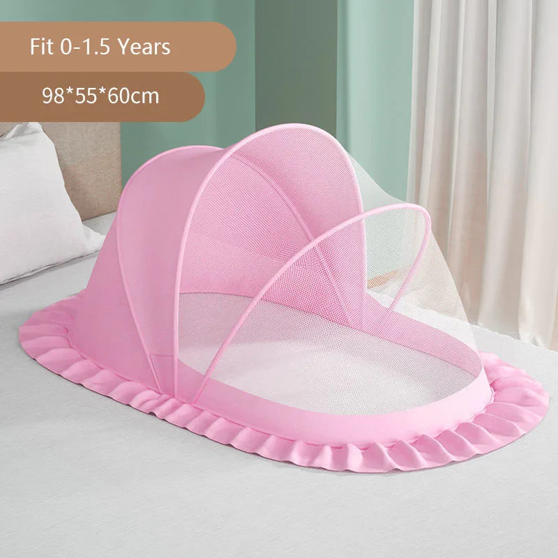 Foldable Full-Coverage Baby Bed Mosquito Net – Portable, Breathable Crib Netting for Newborns