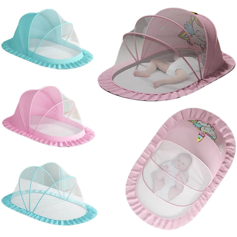 Foldable Full-Coverage Baby Bed Mosquito Net – Portable, Breathable Crib Netting for Newborns
