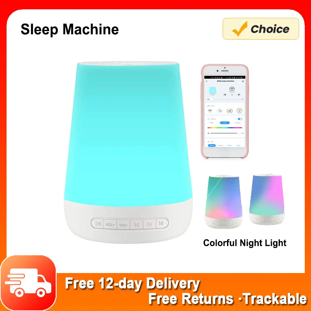 Smart Baby White Noise Machine – 34 Soothing Sounds, Night Light, Voice & App Control