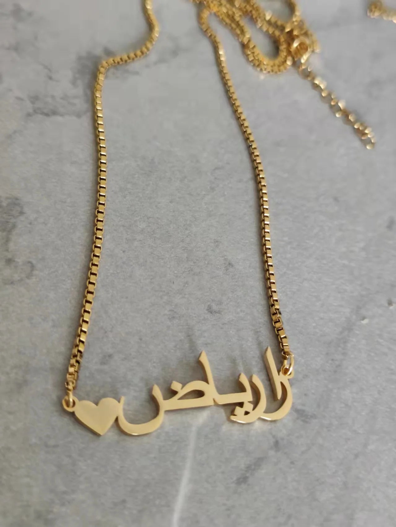 Personalized Arabic Name Necklace – Custom Stainless Steel Pendant for Women & Men, Gold & Silver