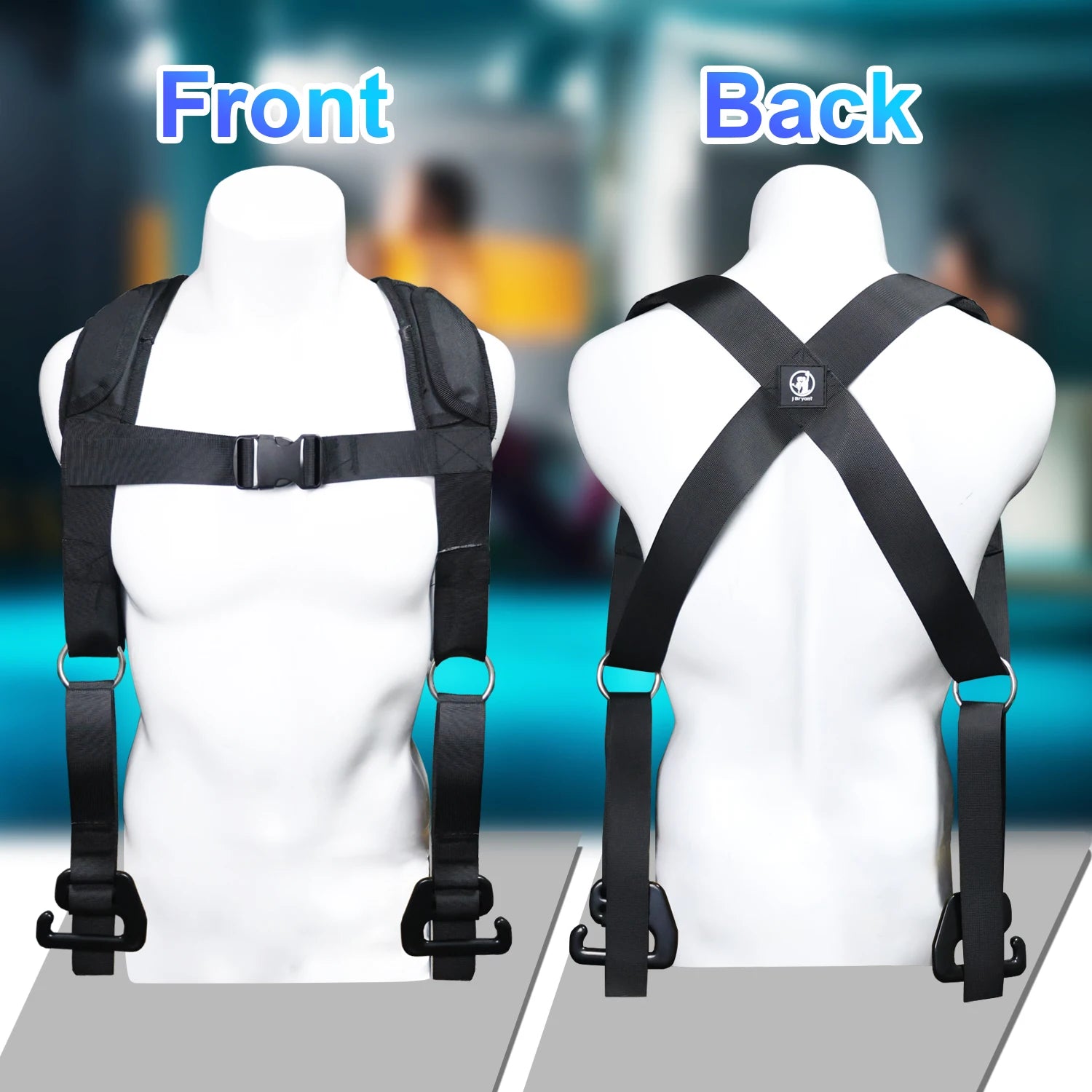 Adjustable Squat Harness Vest for Resistance Bands – Padded Shoulder Strap for Squat and Strength Training Workouts