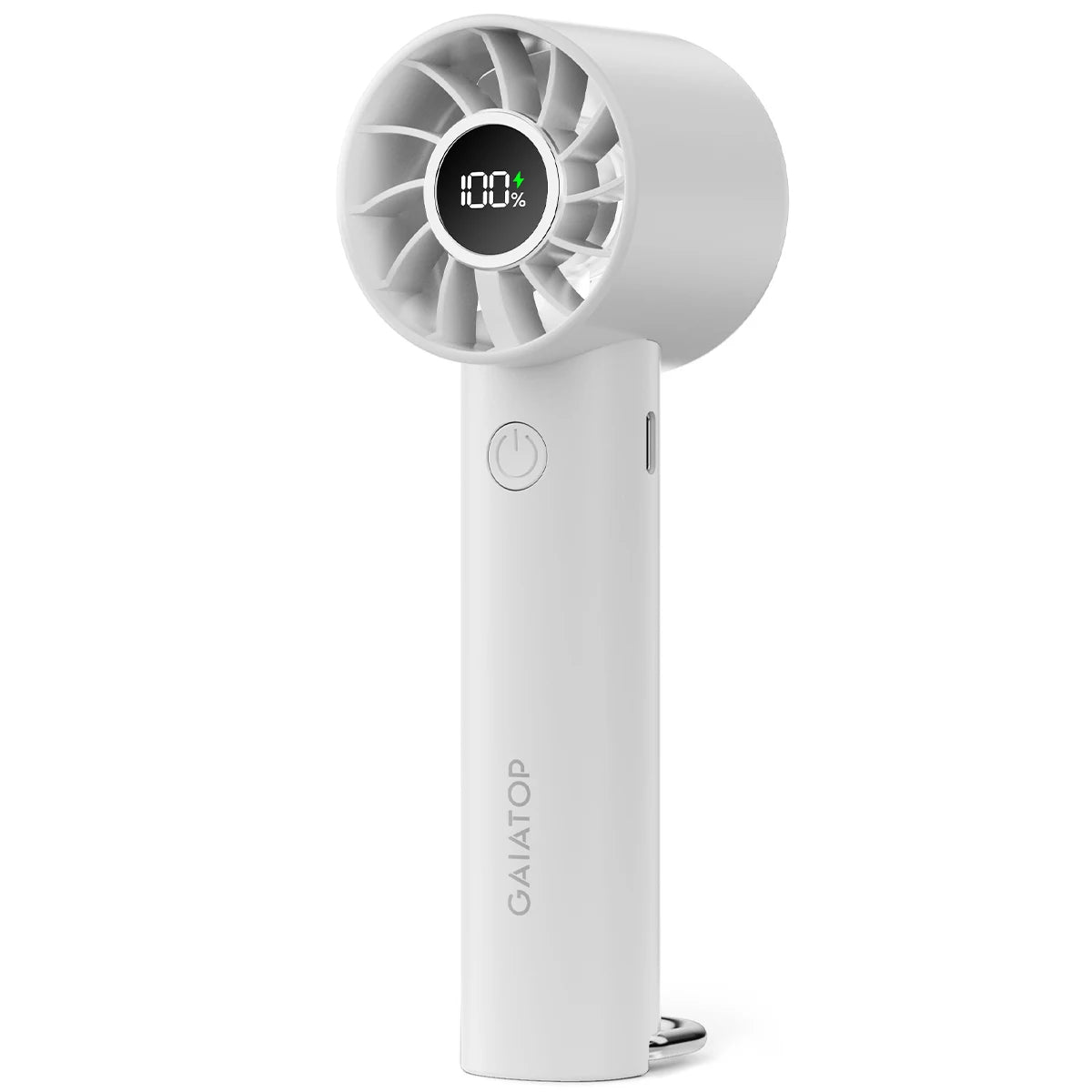 Handheld Portable Mini Fan – 3-Speed USB Rechargeable with LED Display & Built-in Flashlight