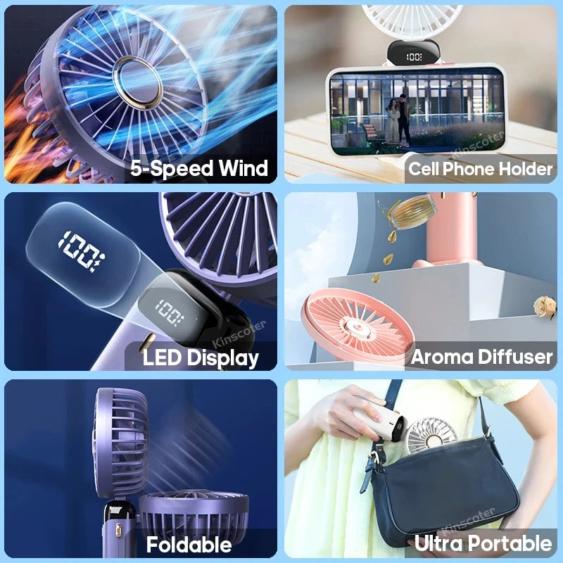 Mini USB Rechargeable Cooling Fan – Handheld & Desktop Personal Air Circulator