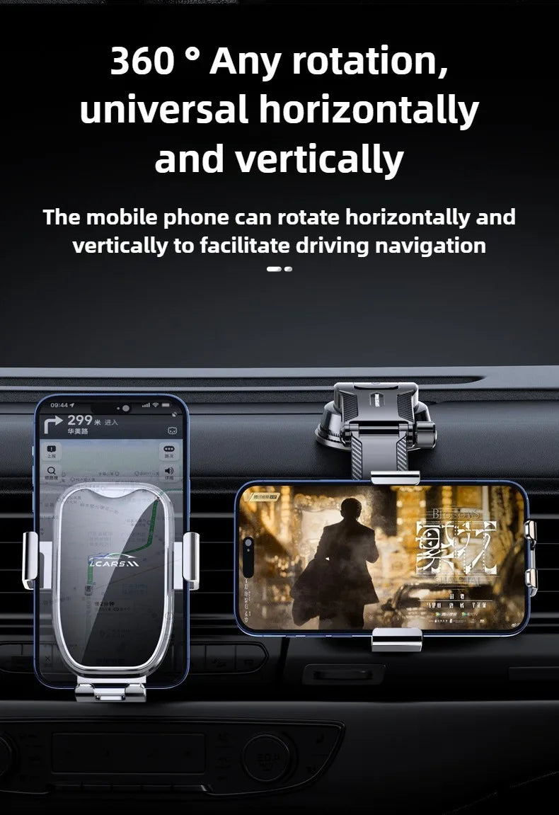 Adjustable Car Phone Holder – Universal Mount for Dashboard & Vent, Compatible with All Smartphones & Vehicle Models