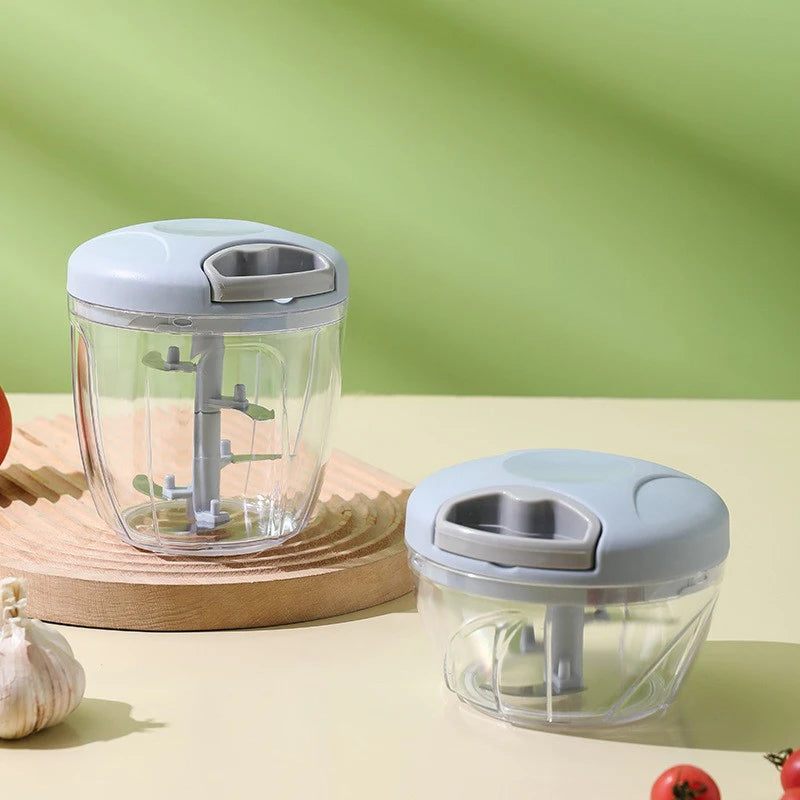 Manual Garlic Chopper & Vegetable Cutter – 200/500/900ML Hand-Pull Food Slicer & Crusher for Kitchen Use