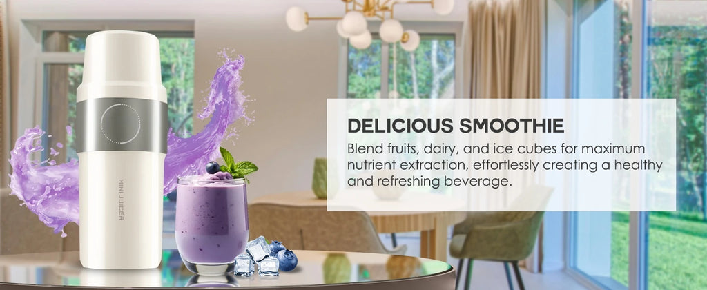 Portable Vacuum Blender – Rechargeable Fruit & Vegetable Mixer with Stainless Steel Blades