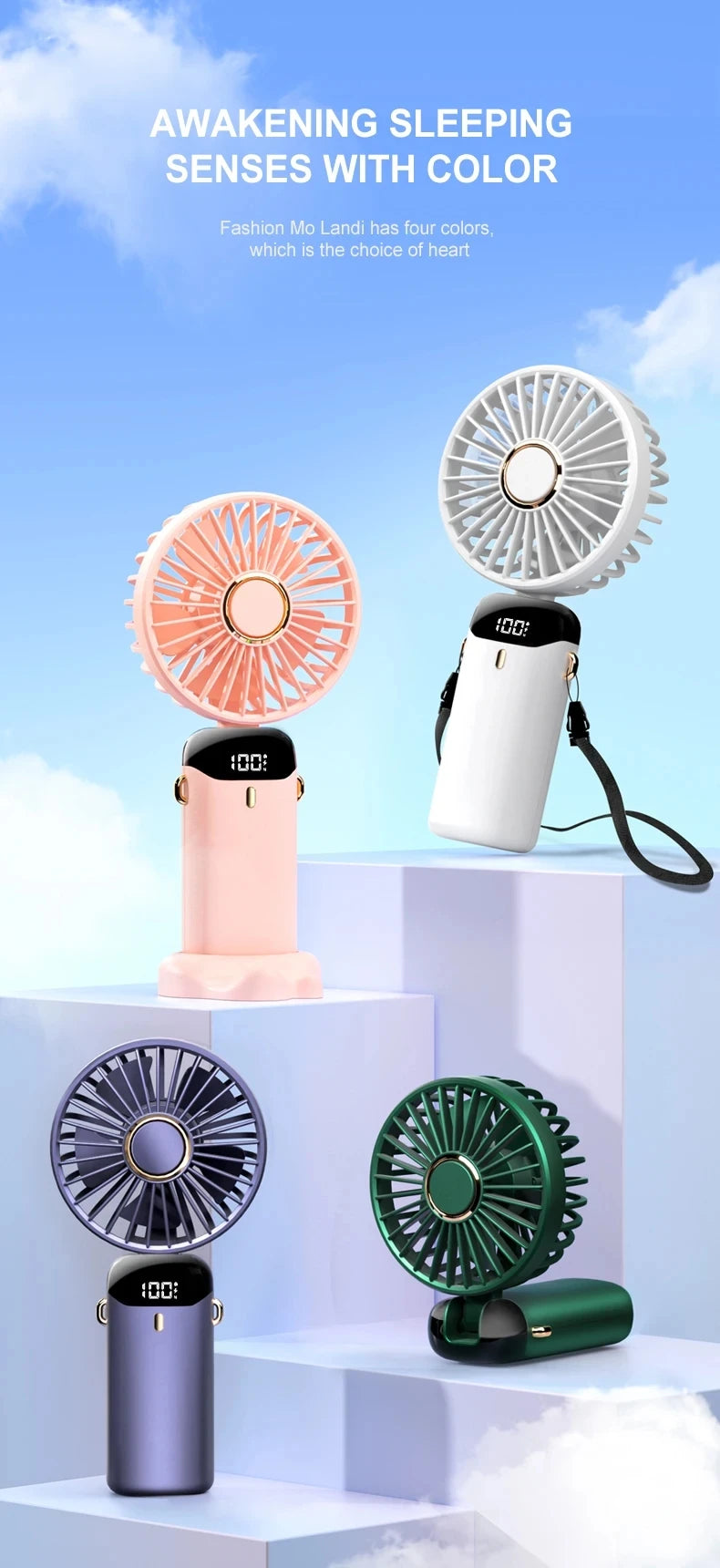 Mini USB Rechargeable Cooling Fan – Handheld & Desktop Personal Air Circulator