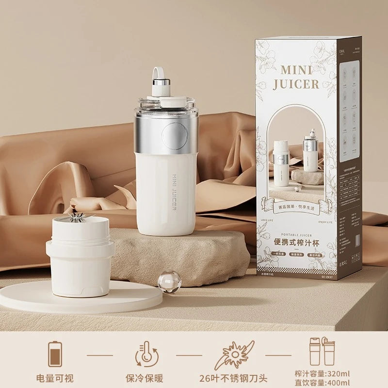 Portable Vacuum Blender – Rechargeable Fruit & Vegetable Mixer with Stainless Steel Blades