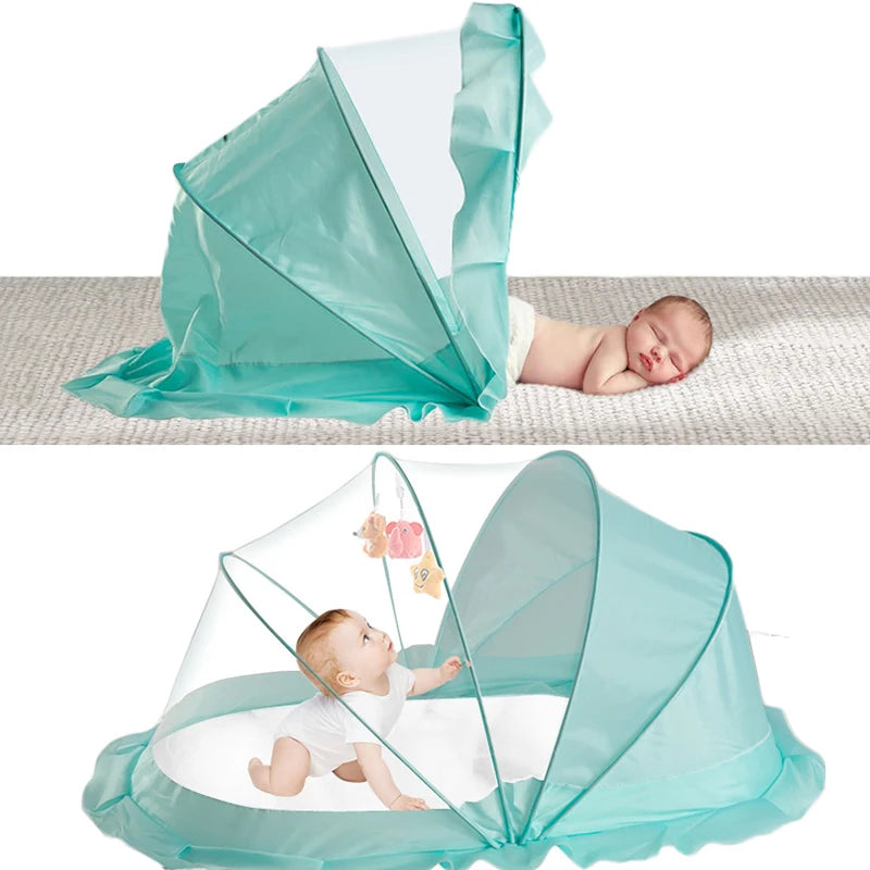 Foldable Full-Coverage Baby Bed Mosquito Net – Portable, Breathable Crib Netting for Newborns