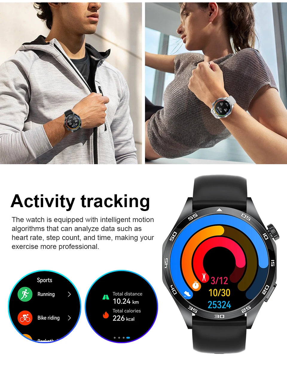 LIGE GT4 Pro Men's Smartwatch – ECG, Heart Rate, Bluetooth Call, Sports & Fitness Tracker for Android & iOS