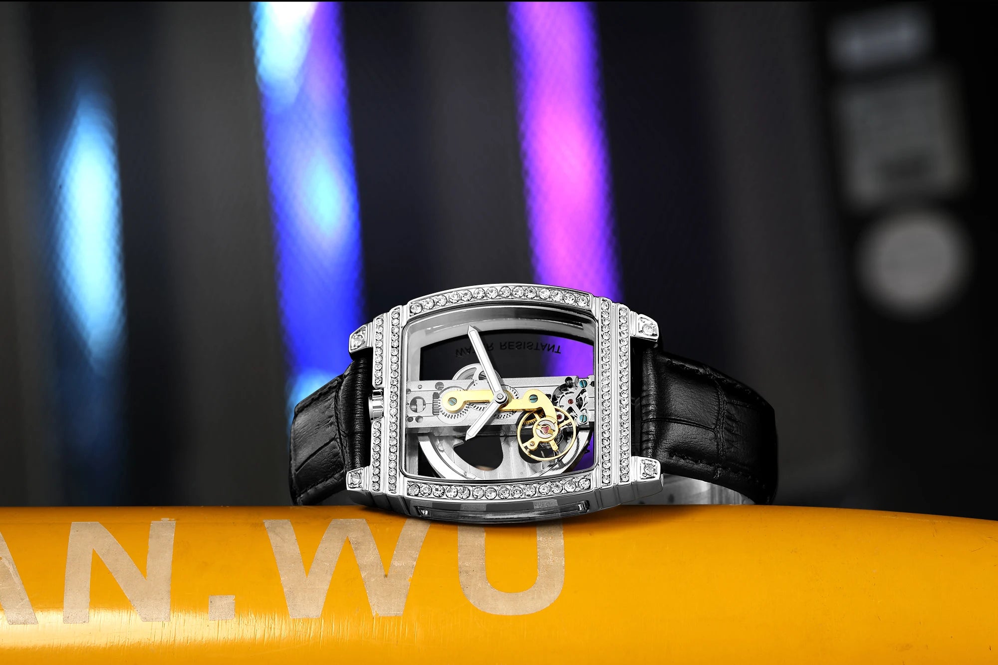 Transparent Automatic Mechanical Watch Men Steampunk Skeleton Luxury Gear Self Winding Leather Mens Clock Watches Montre Homme