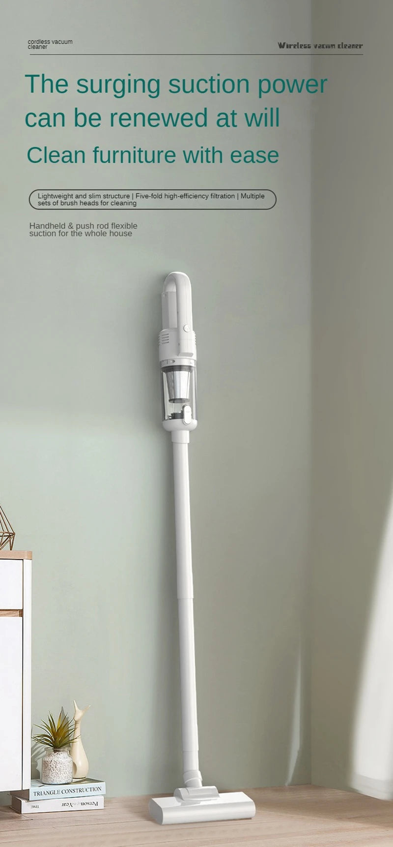 Powerful Wireless Car Vacuum – 6500Pa Handheld Cleaner