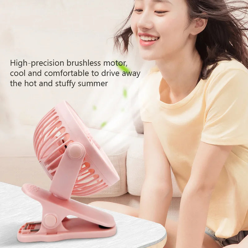 Portable Mini USB Clip Fan – Quiet Desktop Electric Air Cooler for Students & Dormitory Use