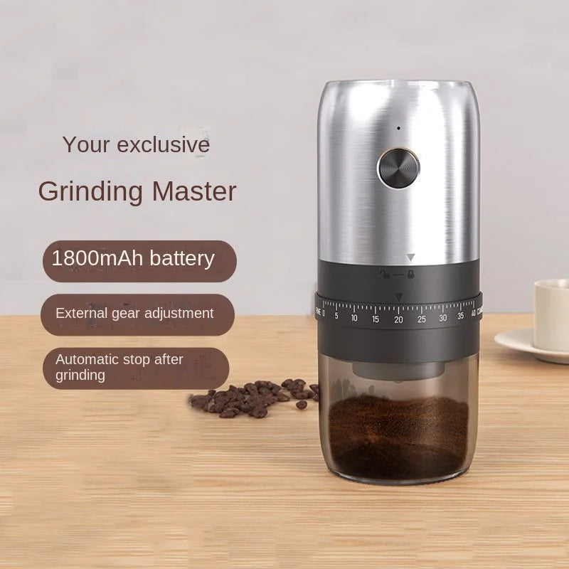 Portable Electric Coffee Grinder – USB Rechargeable, Adjustable Grind for Home & Travel