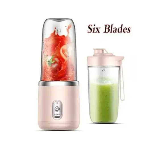 Portable Electric Blender Bottle – 6-Blade Smoothie Maker & Ice-Crushing Juice Cup