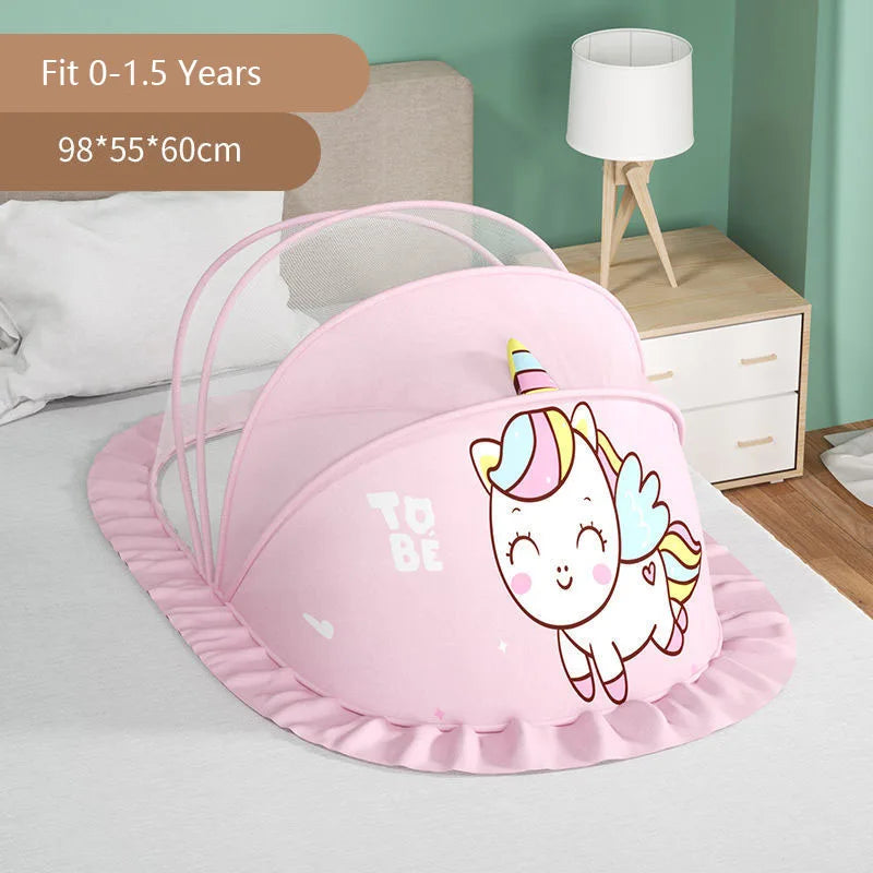 Foldable Full-Coverage Baby Bed Mosquito Net – Portable, Breathable Crib Netting for Newborns