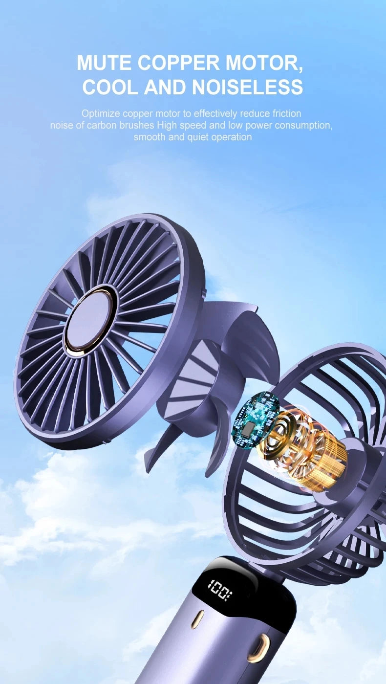 Mini USB Rechargeable Cooling Fan – Handheld & Desktop Personal Air Circulator