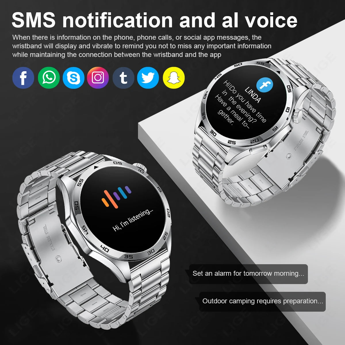 LIGE GT4 Pro Men's Smartwatch – ECG, Heart Rate, Bluetooth Call, Sports & Fitness Tracker for Android & iOS