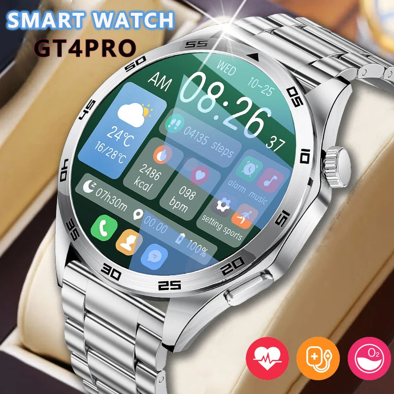 LIGE GT4 Pro Men's Smartwatch – ECG, Heart Rate, Bluetooth Call, Sports & Fitness Tracker for Android & iOS