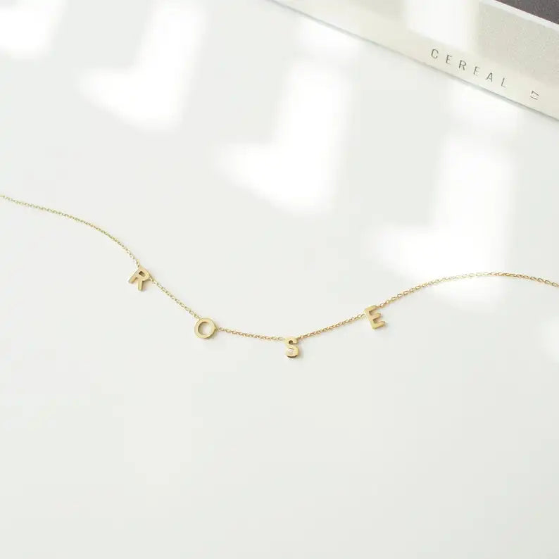 DOREMI VOTE Custom Name Necklace – Personalized Pendant with A–Z Letters