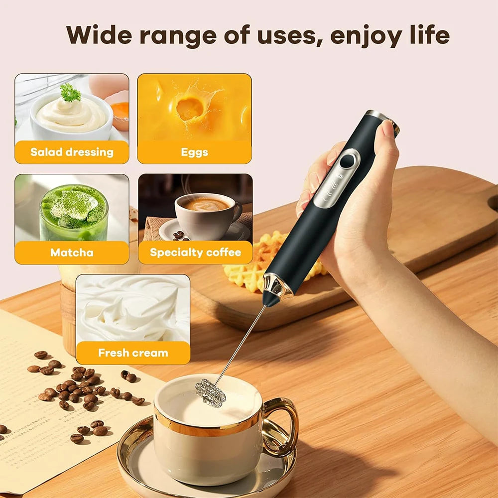 Electric Handheld Milk Frother – Drink Mixer & Egg Whisk for Coffee, Matcha, and Cappuccino          Ask ChatGPT
