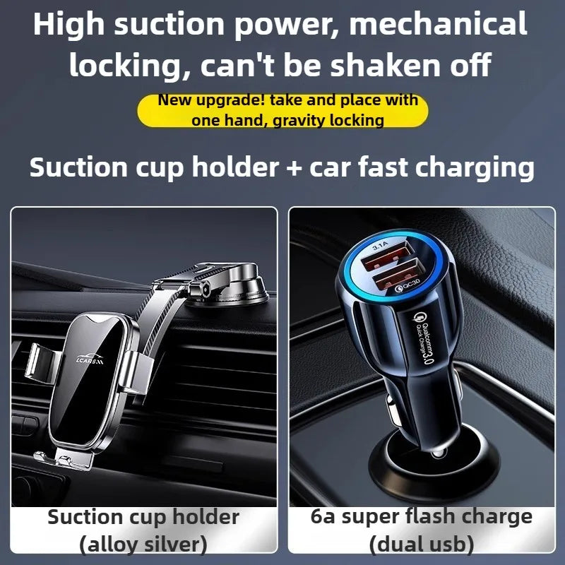 Adjustable Car Phone Holder – Universal Mount for Dashboard & Vent, Compatible with All Smartphones & Vehicle Models
