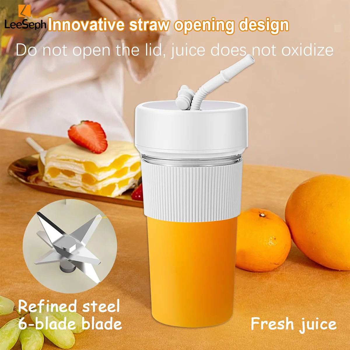Portable Electric Blender Cup – Mini Juicer for Shakes & Smoothies, Ideal for Home, Gym & Office